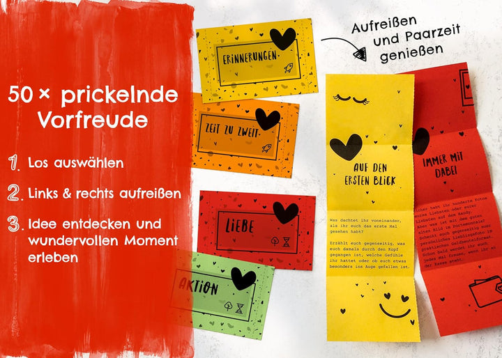 Losbox für Paare - Das Geschenk für unvergessliche Momente - 50 Lose mit Ideen für Spiel, Spass &amp; vi