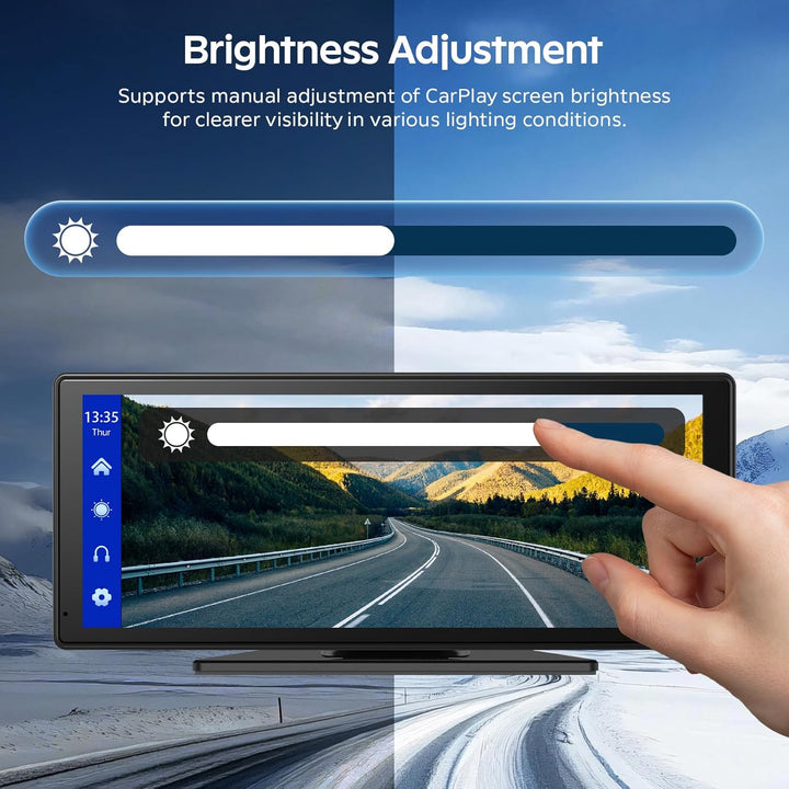 8.88 Zoll CarPlay Display für Apple CarPlay & Android Auto mit 4K Frontkamera & 1080P HD Rückfahrkam