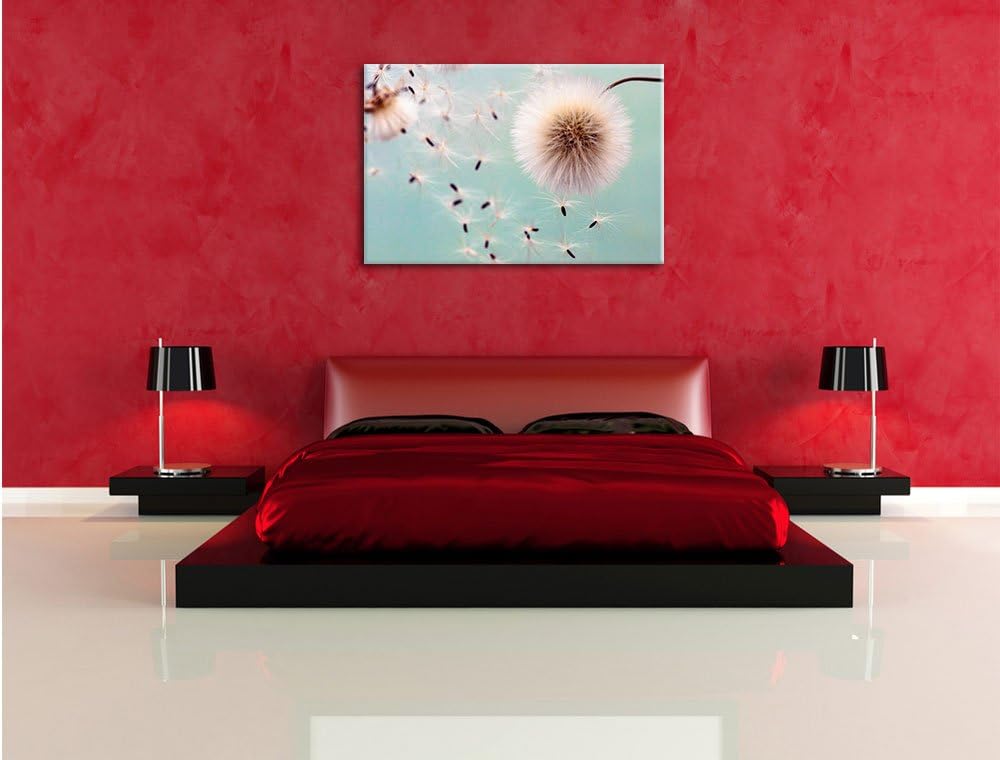 Pixxprint Pusteblumen in Bewegung als Leinwandbild/Grösse: 100x70 cm/Wandbild/Kunstdruck/fertig besp