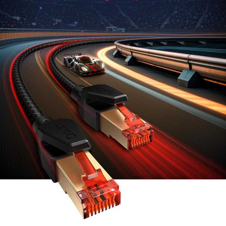 LAN-Kabel 10Meter Cat 8 Netzwerkkabel RJ45 12m 15m 20m Internet 40Gbit/s 2000MHz OFC/TU1-S/FTP Hochg