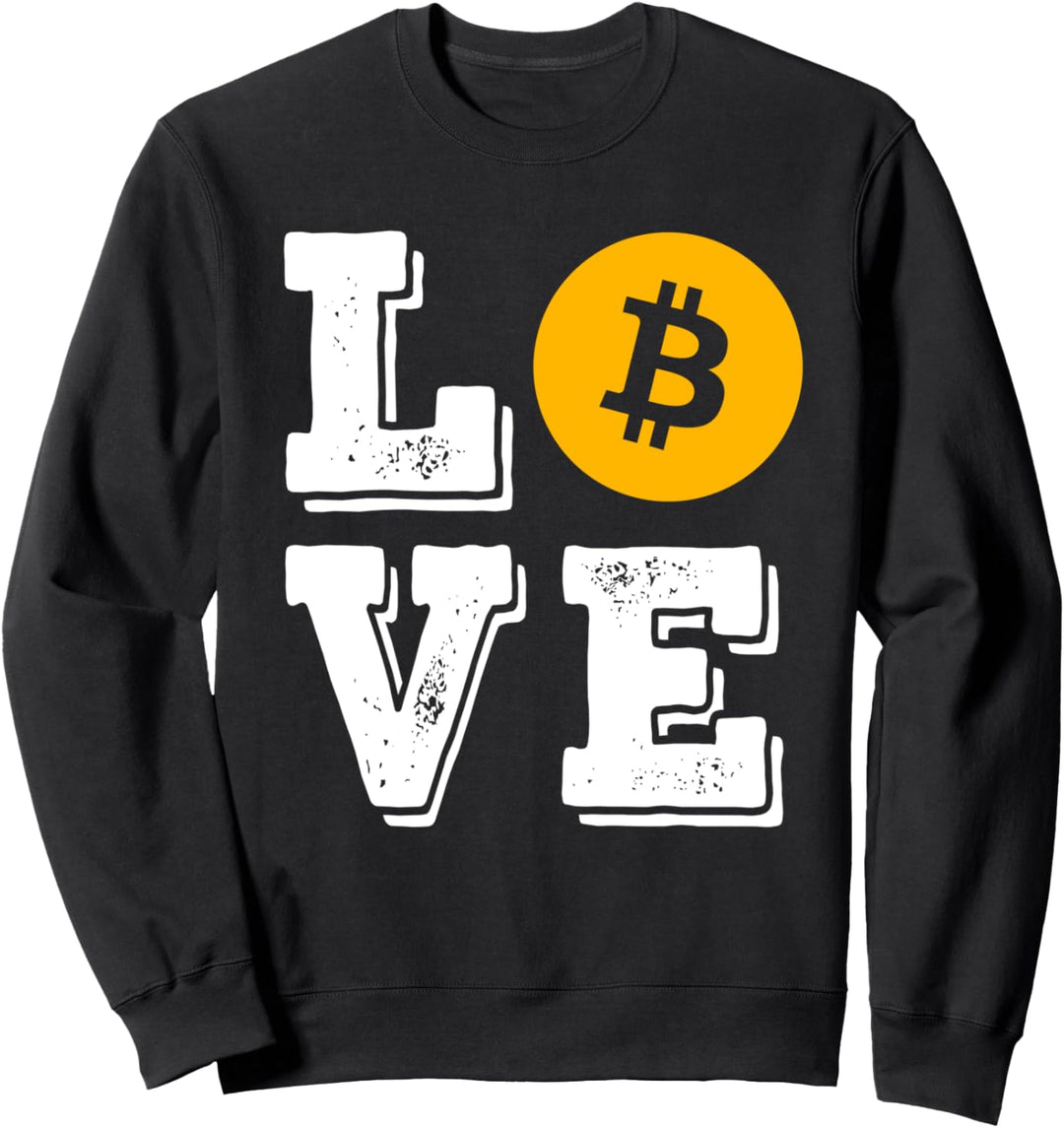 Bitmünze Krypto Währung Bitcoin Love Vintage Sweatshirt