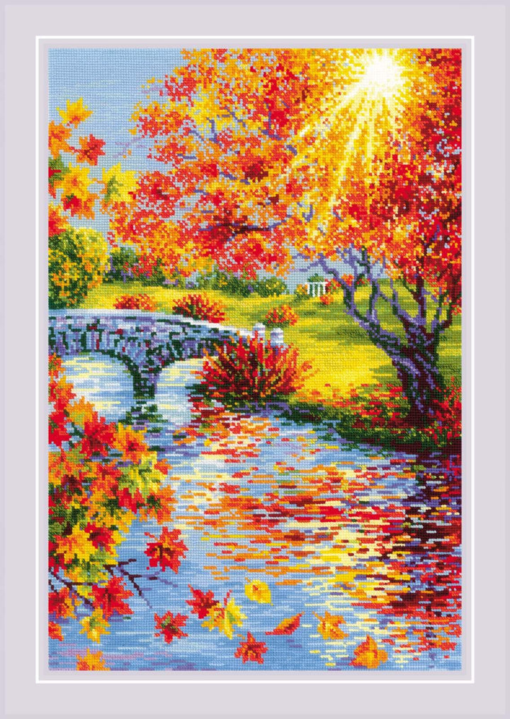 Riolis Kreuzstich Set Sonniger Herbst, Zählmuster, 40x60cm