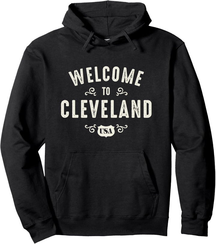 Willkommen in Cleveland, der Waldstadt Coolen Vintage Pullover Hoodie