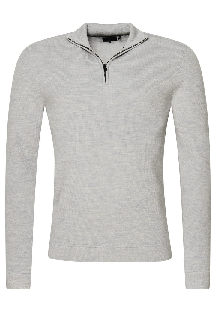 Superdry Herren Merino-Pullover mit halblangem Reissverschluss Mittel Meliert XL