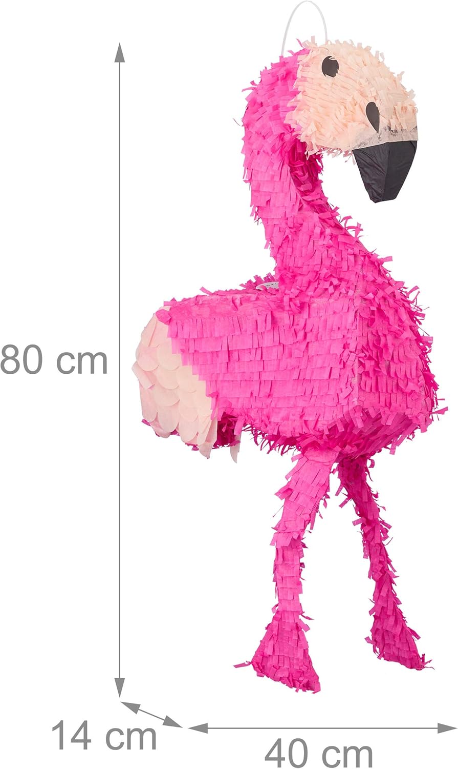 Relaxdays 10022567 Pinata Flamingo, zum Aufhängen, Kinder, Mädchen, Geburtstag, zum Befüllen, HxBxT: