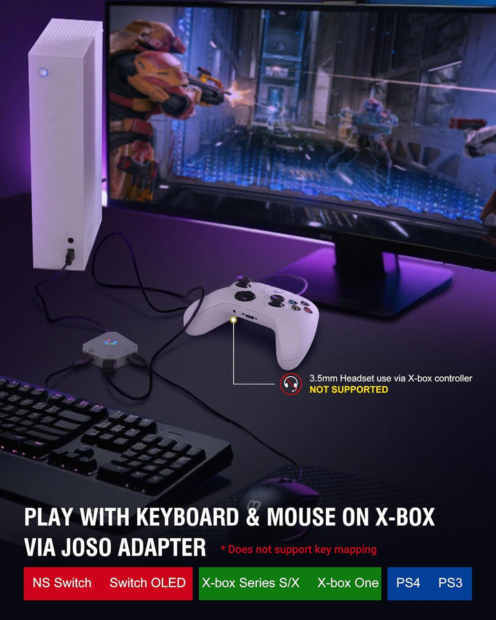 Joso Tastatur- und Mausadapter für Nintendo Switch (1. Generation &amp; OLED), Tastatur-Konverter für Xb
