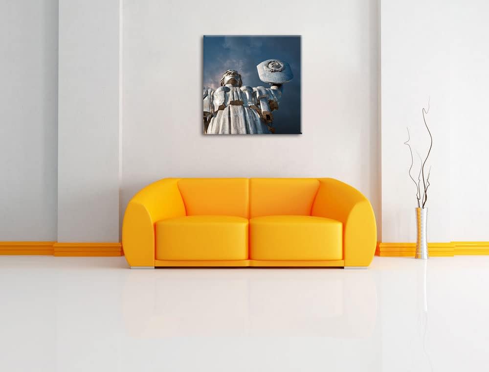 Pixxprint Mutter Mutterland Ukraine als Leinwandbild Quadratisch| Grösse: 70x70 cm | Wandbild | Kuns