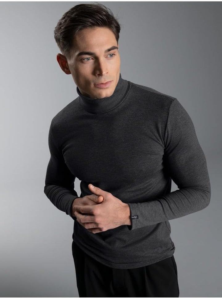 TRIGEMA Rollkragenshirt S Anthrazit-melange, S Anthrazit-melange