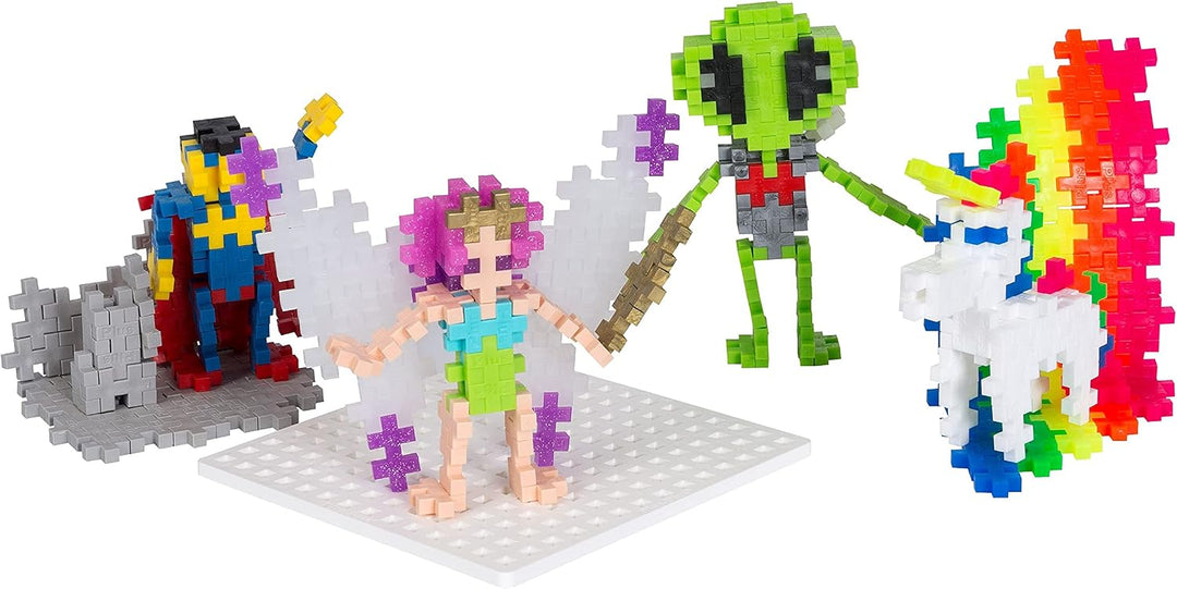 Plus-Plus 7268 Geniales Konstruktionsspielzeug, Figuren-Mix, Bundle aus 4 verschiedenen Kreativ-Baus