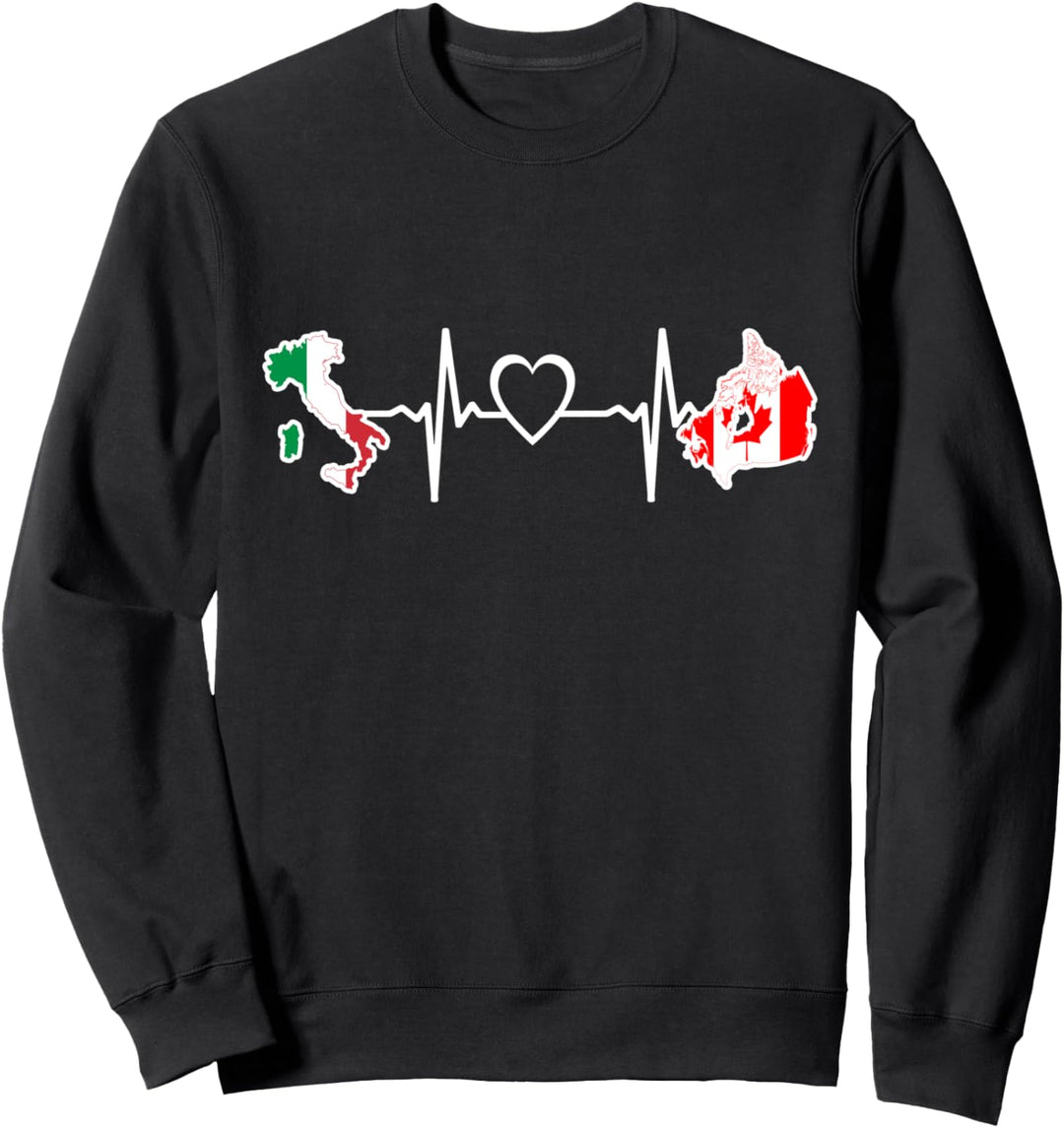 Kanadische italienische Flagge – Italien Kanada Herzschlag Sweatshirt