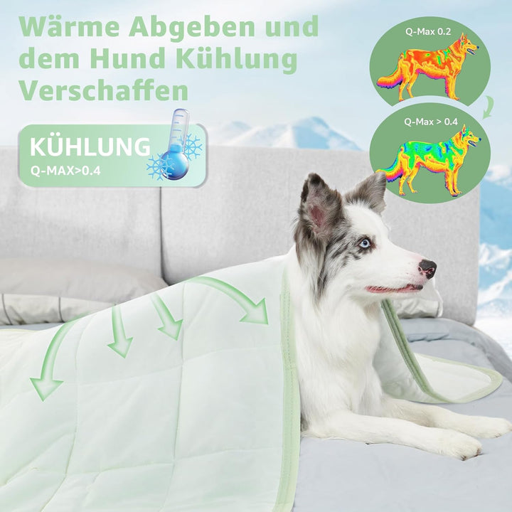 PICK FOR LIFE Kühldecke Hunde Q-MAX>0.4 Waschbare Hundedecke Sommer Doppelseitige Kühlende Haustierd