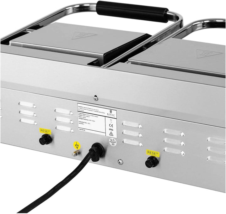 Royal Catering RCPKG-3600-M Doppel-Kontaktgrill geriffelt + glatt 3.600 W Elektrogrill Kontaktgrill