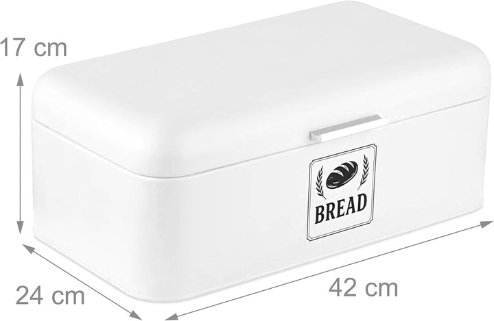 Relaxdays Brotkasten, Brotbox mit Deckel &amp; Griff, HBT: 17x42x24 cm, Brot aufbewahren, Brotkiste Retr