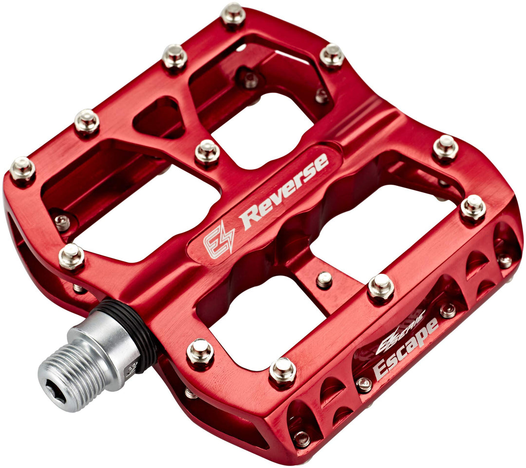 REVERSE E-Mountainbike-Pedal E-Escape - verstärkter Pedalkörper - Flatpedal - E-Bike rot, rot