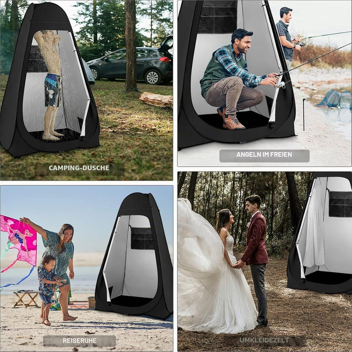 BRIAN &amp; DANY Duschzelt Camping, Pop Up Toilettenzelt, Tragbares Umkleidezelt mit Regenschutz und Fen