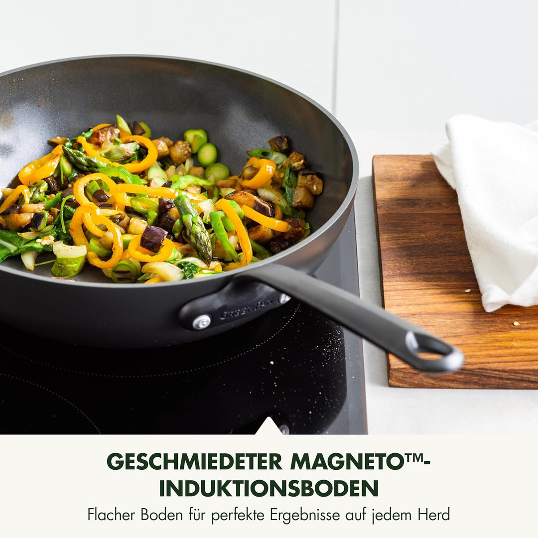 GreenPan Craft Hartanodisierte gesunde keramische Antihaft-Wok Pfanne 28 cm/3,6 Liter, PFAS-frei, in