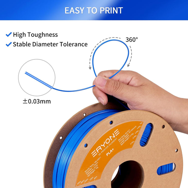 ERYONE PLA Filament for 3D Printer, 3D-Drucker-Filament, 1.75mm +/-0.03mm, PLA Plus (PLA+) Filament,