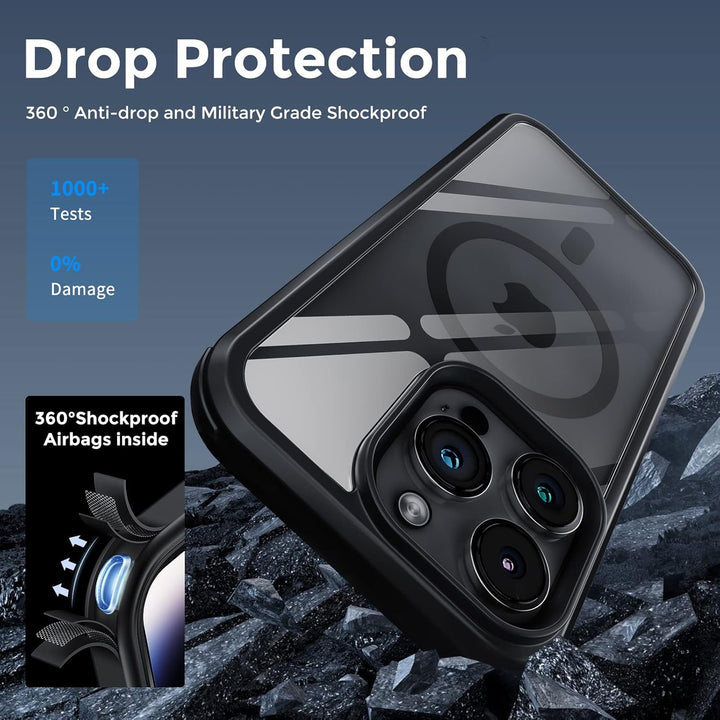 Holidi iPhone 14 Pro Max Hülle für Magsafe, 360 Grad Hülle, Handyhülle Schutzhülle mit Eingebautem 9