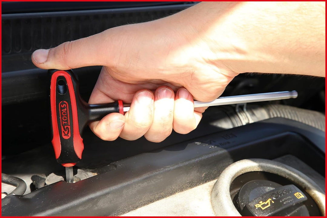 KS Tools 151.8150 ERGOTORQUEplus T-Griff-Innensechskant-Kugelkopf-Schlüssel-Satz, 9-tlg.