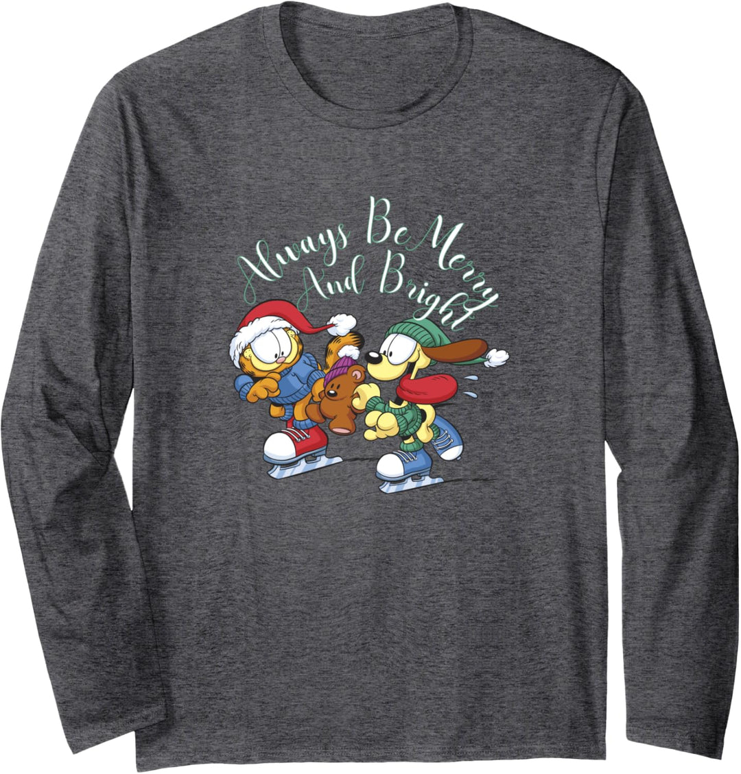 Garfield Always Be Merry And Bright Ice Skating Langarmshirt