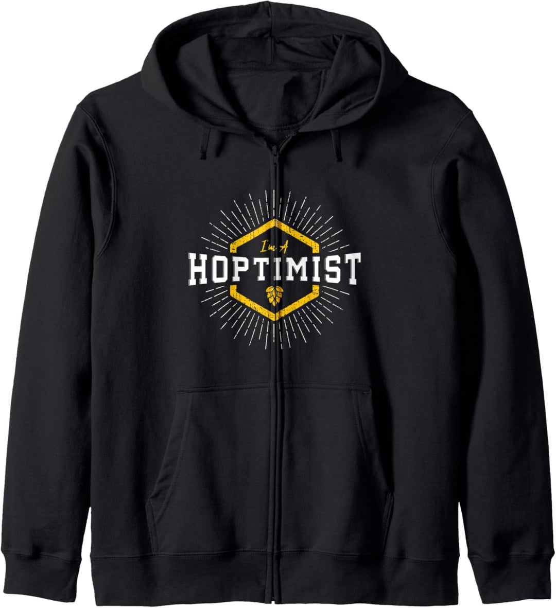 I'm a HOPTIMIST Starburst for Beer Lovers - distressed Kapuzenjacke