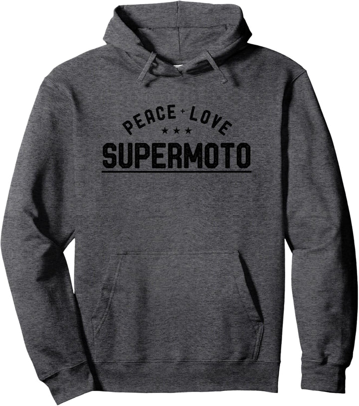 Peace Love Supermoto Vintage Supermoto Rider Pullover Hoodie