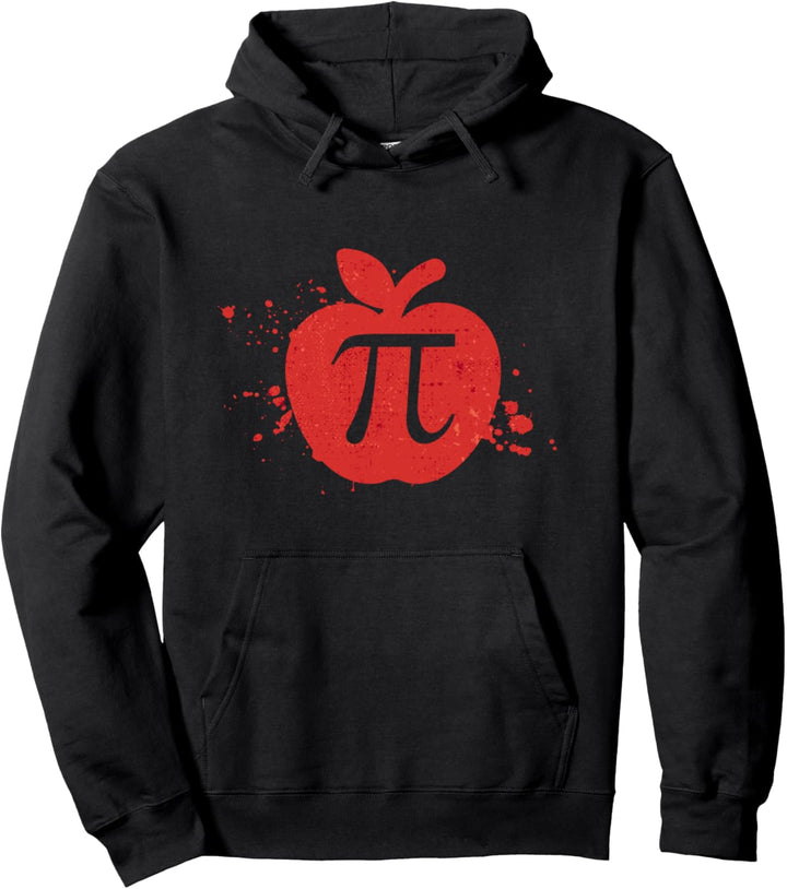 Apple Pi Day Cool Distressed Math 3.14 Nerd Pie Teacher Pi Pullover Hoodie