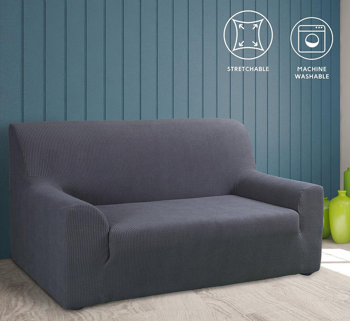 Tural Elastischer Sofabezug Valeta. Sofaüberwurf, Grau, 3 Sitzer (180-230cm) 3 Sitzer (180-230cm) Gr