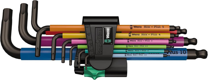 Wera 950 SPKL/9 SM N Multicolour Winkelschlüsselsatz, metrisch, BlackLaser, 9-teilig, 05022089001 &