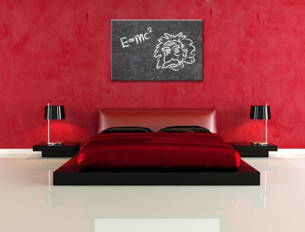 Pixxprint Albert Einstein Pinsel Effekt, Format: 100x70 auf Leinwand, 100x70