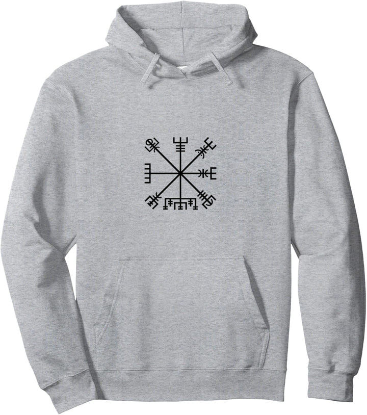 Schwarzer Wikinger-Kompass Vegvisir Pullover Hoodie