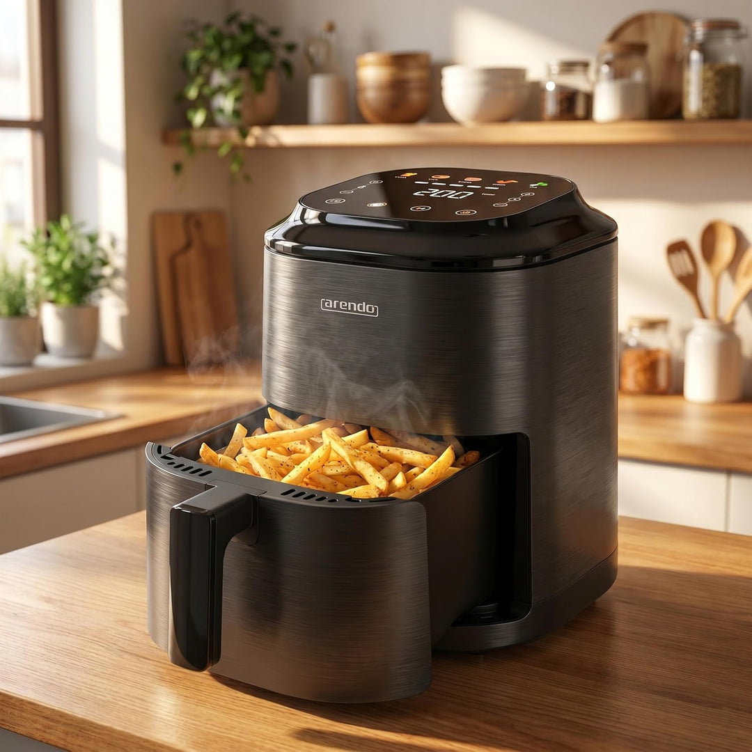 Arendo – Heissluftfritteuse klein - 2,5 Liter - Airfryer – 60 bis 200 ° C – Timer – Warmhaltefunktio