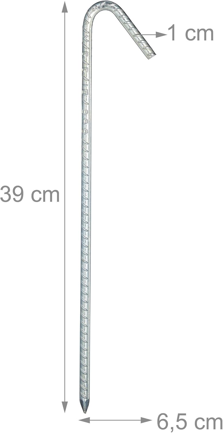 100 x XL Bodenanker im Set, extrem stabile Erdanker, Zeltzubehör, extra lang, 39 cm, Erdnägel Stahl