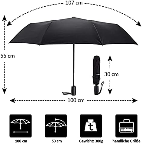 VON LILIENFELD Regenschirm Taschenschirm Welpenquartett Windfest Auf-Zu-Automatik Kinderschirm Stabi