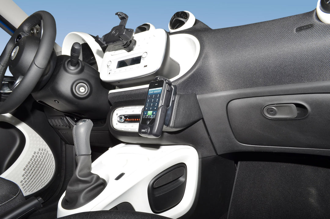 KUDA 1775 Halterung Kunstleder schwarz für Smart ForTwo/ForFour (W453) ab 2014, 1775