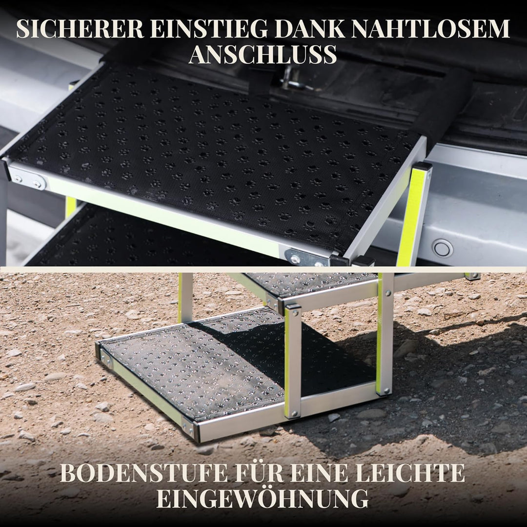 Hundetreppe Auto Klappbar - Hundetreppe Grosse Hunde für SUV - Leuchtende Leitmarkierung - Gelenksch