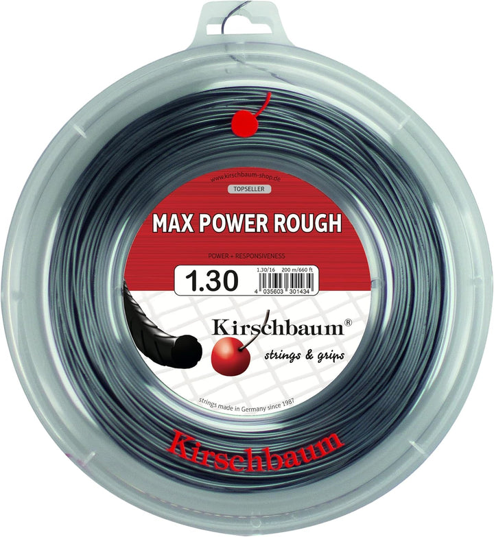 Kirschbaum Max Power Rough Reel Tennis String-Grey 200m, 200m