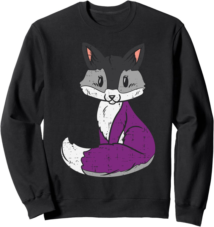 Fox Animal LGBTQ Asexual Flag Ace Pride Ally Men Women Sweatshirt