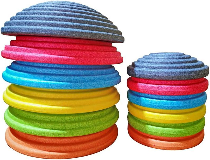 GOWI River Stones EPP Balance Steine Set, 12 Stück, Rutschfest und Leicht, Indoor/Outdoor Motorikspi