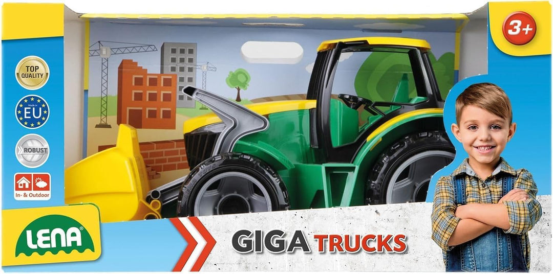 Lena 02057 - Starke Riesen Traktor mit Frontlader, grün/gelb, ca. 62 cm
