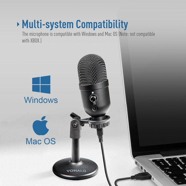 USB Mikrofon, Kondensator Mikrofon Computer mit Nierencharakteristik für Gaming, Streaming, Podcasti