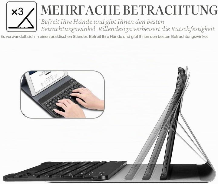 Tastaturhülle für Samsung Galaxy Tab A, 10,1 Zoll (2019), SM-T510/T515, Wineecy PU-Leder mit abnehmb