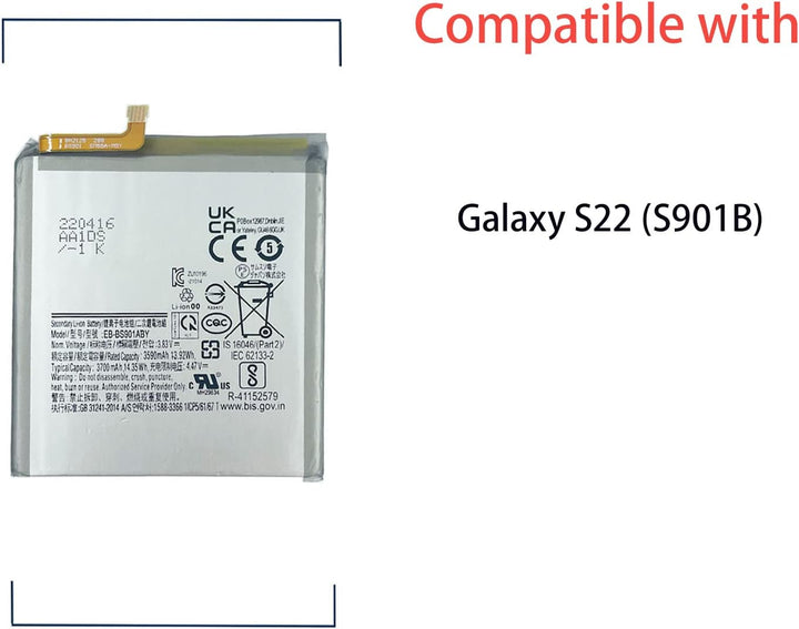 Aousavo EB-BS901ABY ersatz akku Kompatibel mit Galaxy S22 (S901B)