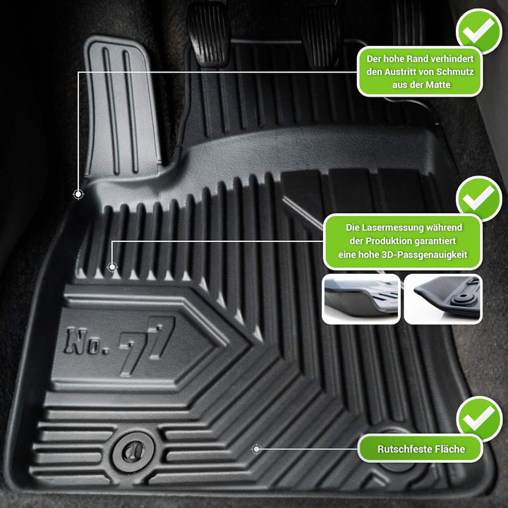 moto-MOLTICO Gummimatten Auto Fussmatten mit Rand Gummi Automatten 4-teilig Set - passend für Volvo