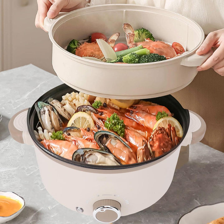 Hot Pot Electric Ramen Cooker, 3L Grosse Kapazität Tragbarer Heisser Pot -Schnellnudeln Kocher Multi