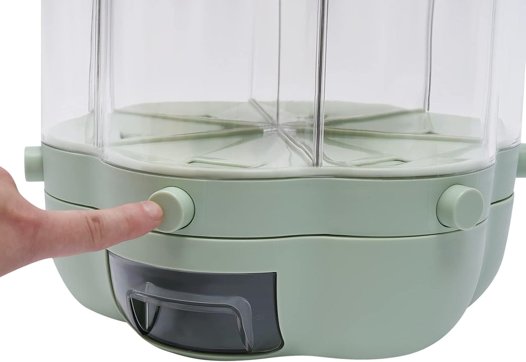 Müslispender Cerealienspender Getreidespender Cornflakes Spender 360 ° Drehbarer Reisspender Mit 6 G
