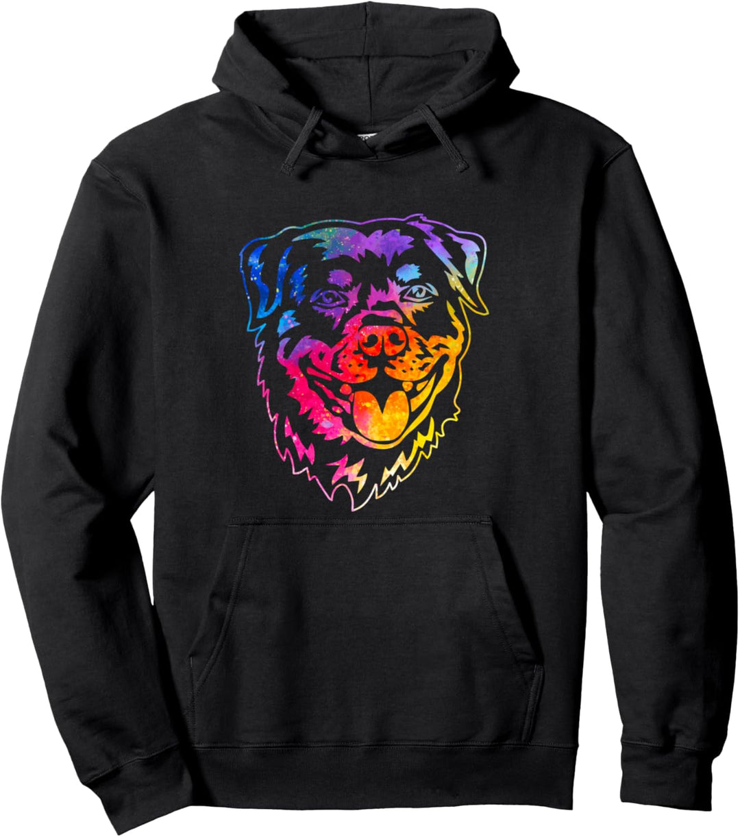 Heller, bunter sibirischer Rottweiler-Kopf Pullover Hoodie
