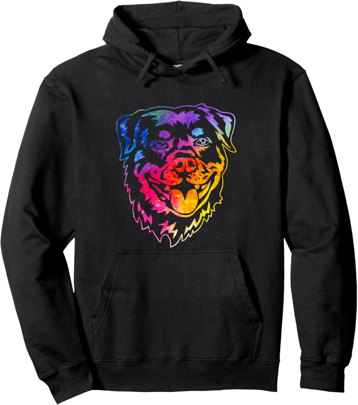 Heller, bunter sibirischer Rottweiler-Kopf Pullover Hoodie