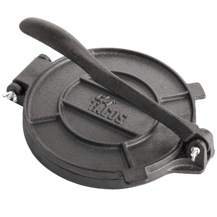 Chef Tacos Authentische Gusseisen-Tortilla-Presse, 20 Zentimeter, vorgewürzter Mais- oder Mehl-Torti