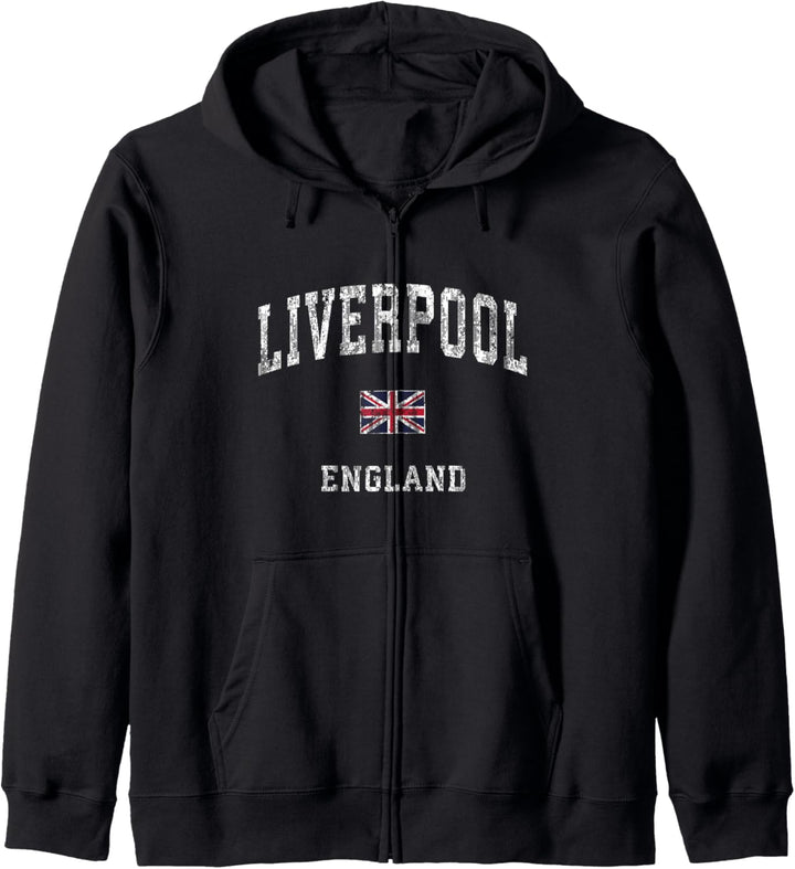 Liverpool England Vintage Athletic Sportdesign Kapuzenjacke